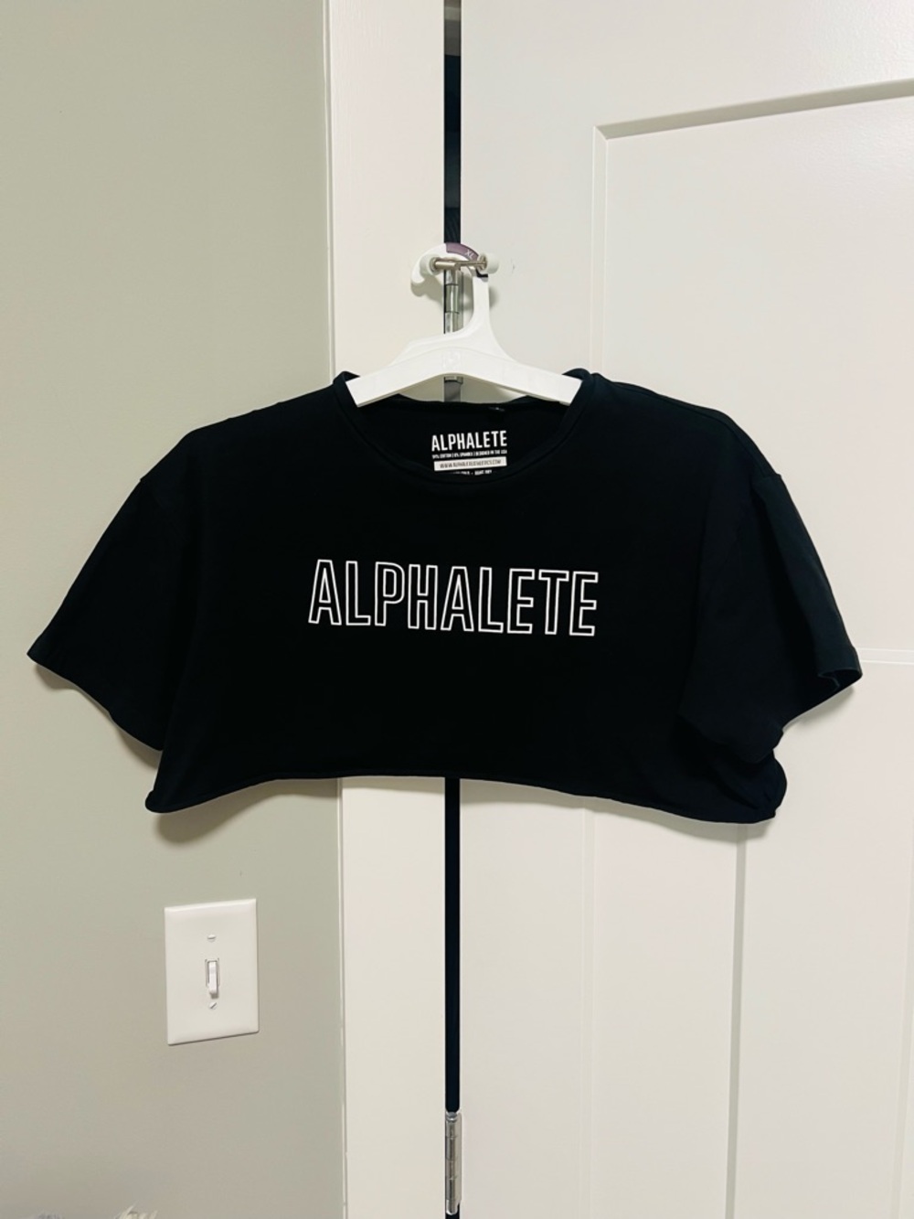 Alphalete Black Tee with White Logo Print